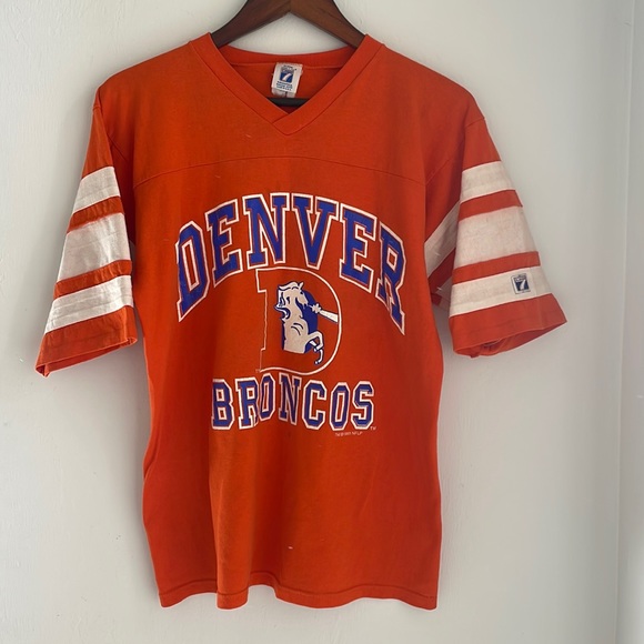 VINTAGE LOGO 7 1993 DENVER BRONCOS JERSEY T-SHIRT MENS MEDIUM